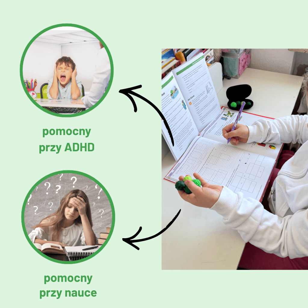 Pomaga dziecku się wyciszyć i skupić na dłużej